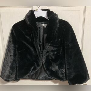 WD.NY Faux Fur Black Shrug, size Large